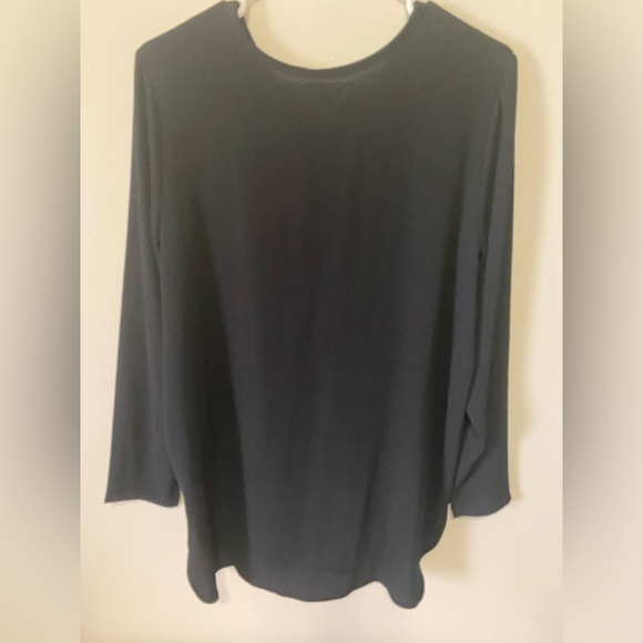 Mudpie Women's Black Tie Lace Up Long Sleeve Blouse Size Small - Picture 3 of 9